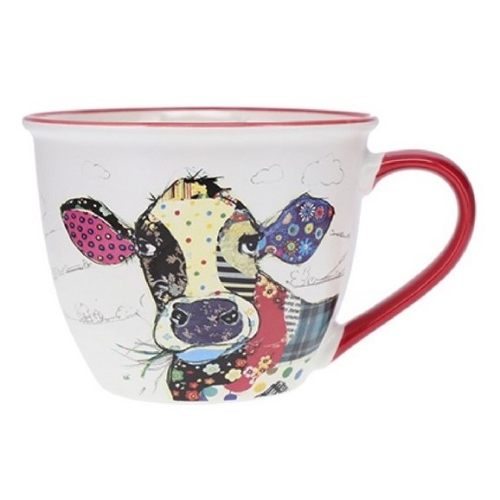 Cana Timbale a anse Kook Vache 550 ml Ceramica Alba Kiub