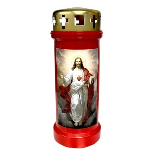 Candelă Bolsius Nr. 6 cu capac – Înviere – Inimă – Roșu