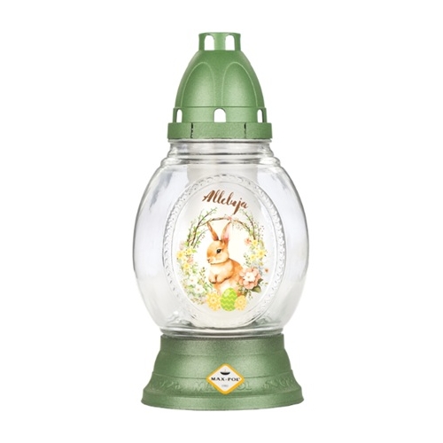 Candelă din sticlă cu motiv iepure