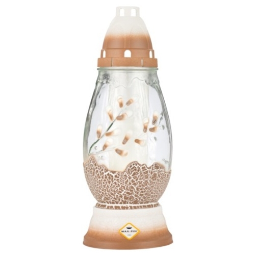 Candelă forma ou pictată manual, din sticlă