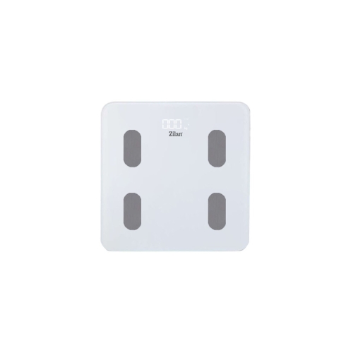 Cantar electronic de persoane, sticla, alb, Zilan