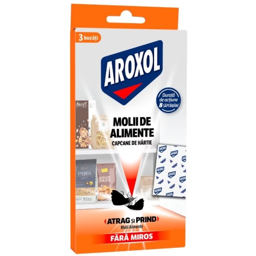 Capcane anti-molii de alimente, 3 bucati, Aroxol