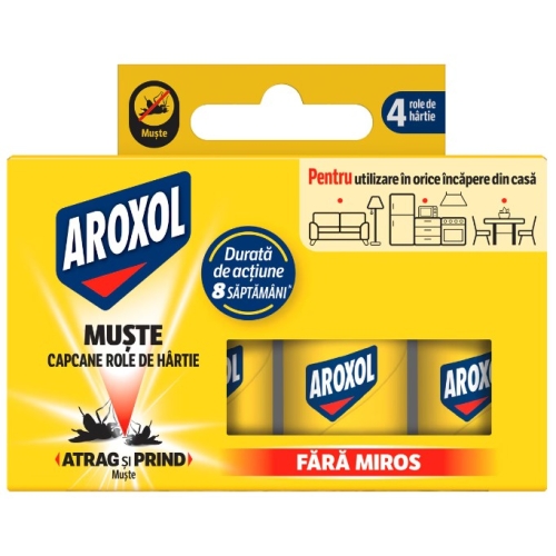 Capcane tip role adezive impotriva mustelor, 4 buc, Aroxol