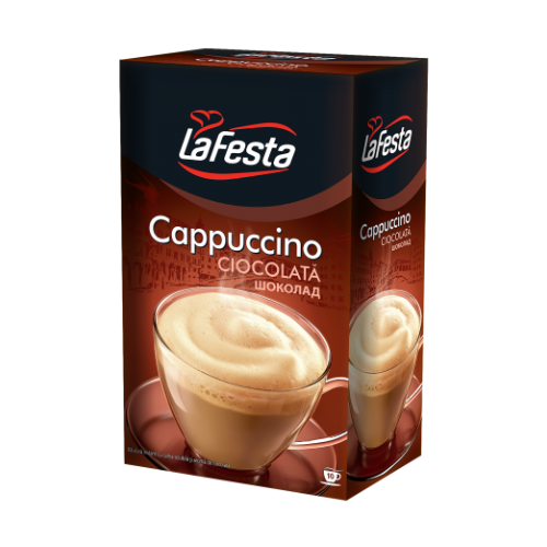 Pachet Cappuccino aroma de ciocolata 10 plicuri, La Festa