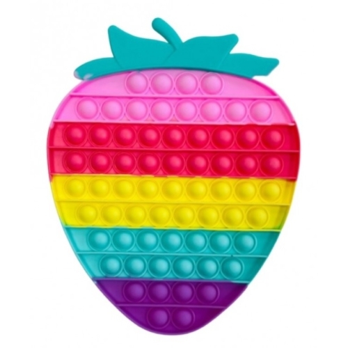 Jucarie antistres din silicon Pop it now and flip capsuna mare multicolor, FLIPPY