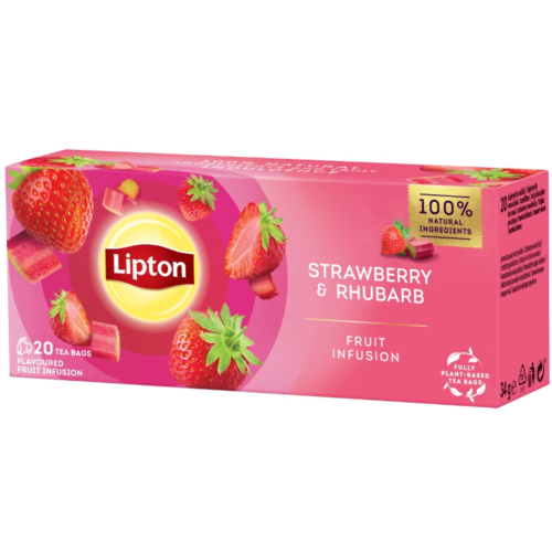 Ceai de capsuni si rubarba 20 plicuri, Lipton