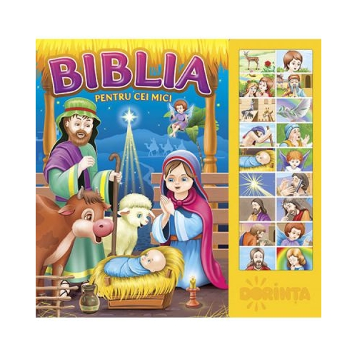 Carte cu sunete. Biblia pentru cei mici, editura Dorinta. Carte educativa pentru copii.