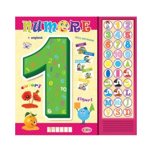 Carte cu sunete. Numere - Inesa Tautu, editura Dorinta. Carte educativa pentru copii.