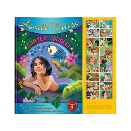 Carte cu sunete. Cartea Junglei, editura Dorinta. Carte educativa pentru copii.