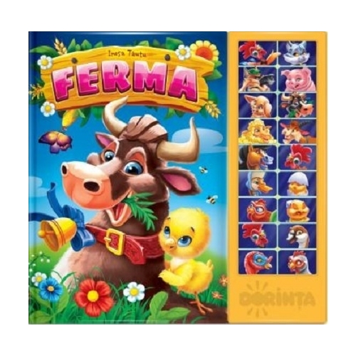 Carte cu sunete. Ferma - Inesa Tautu, editura Dorinta. Carte educativa pentru copii.
