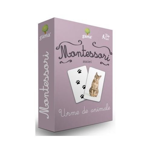 Carti de joc Montessori. Urme de animale