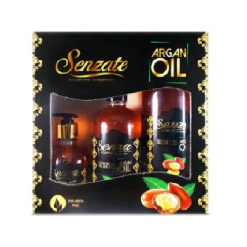 Caseta ulei de argan Senzate (spumant baie, gel de dus, sapun lichid)	