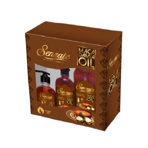 Caseta ulei de macadamia, Senzate (spumant baie, gel de dus, sapun lichid)	