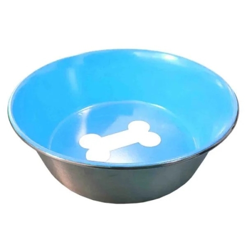 Castron inox interior albastru antiderapant 0,5 l 13 cm 4Dog