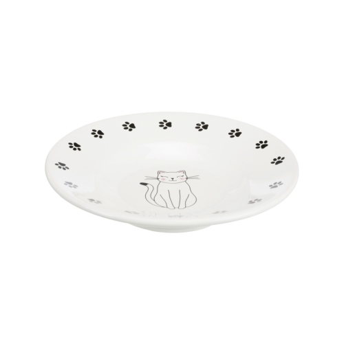 Castron Ceramic Pentru Pisici, 0.2 l/ 15 cm, Alb, Trixie  24651