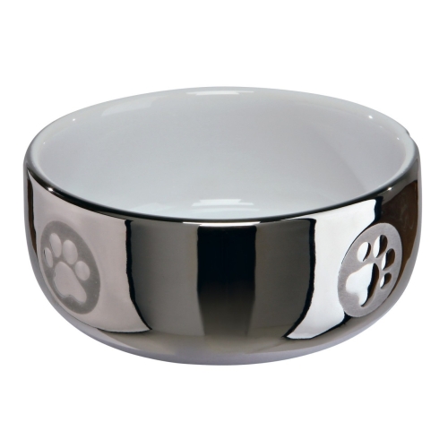 Trixie Castron Ceramic Pentru Pisici, 0.3 l/11 cm, Argintiu/Alb, 24799