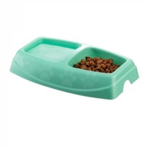 Castron dublu verde 2x0,4 l  4DOG Deluxe