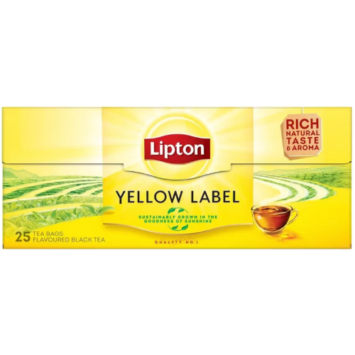 Ceai negru Yellow Label 25 plicuri, Lipton