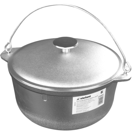 Ceaun tuci aluminiu alimentar cu capac, capacitate 8 litri ELEFANT