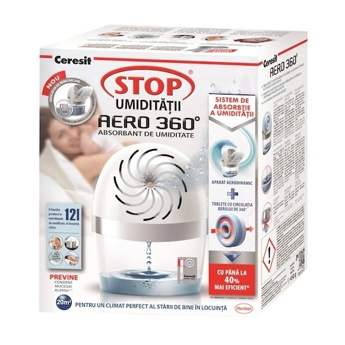 Ceresit Absorbant umiditate Aero 360, 450 g, White. Produs pentru reducerea umiditati din casa