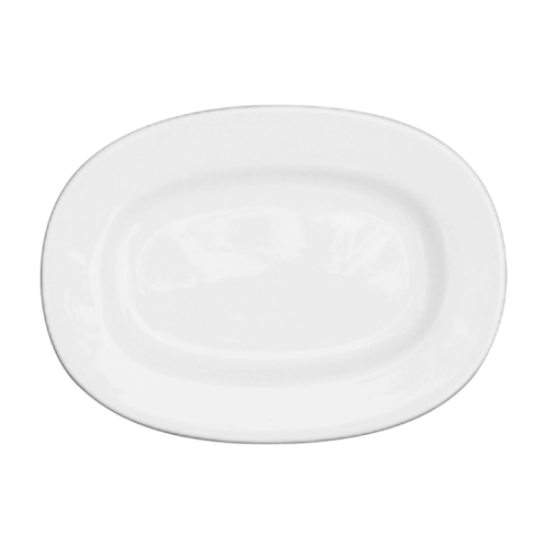 Platou oval, glazurat toata suprafata, alb