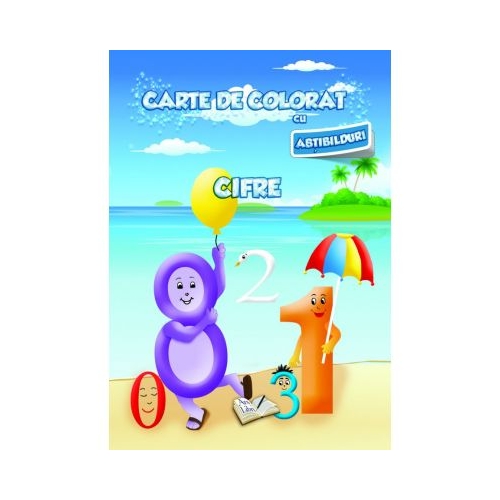 Carte de colorat cu abtibilduri. Cifre, editura Ars Libri