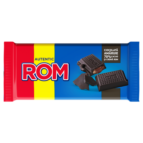 Ciocolata amaruie, 70% cacao, 88 g, Rom - Autentic