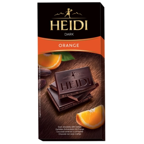 Ciocolata cu portocala, 80 g, Heidi - Dark