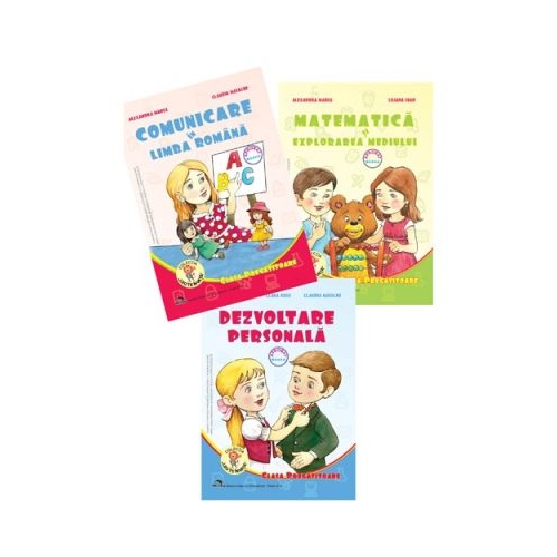 Set 3 carti clasa pregatitoare. Comunicare in limba romana si Matematica