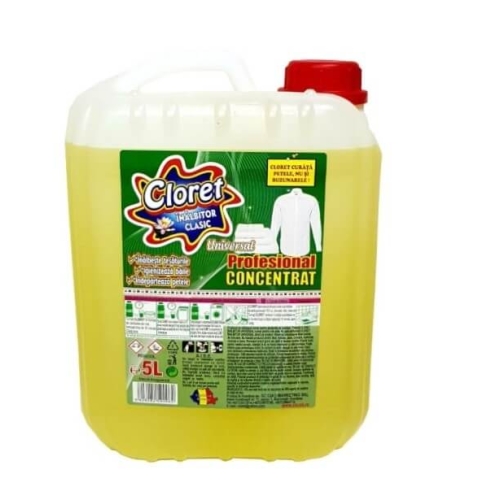 Cloret inalbitor clor clasic profesional concentrat 5L. Solutie pentru igienizarea rufelor