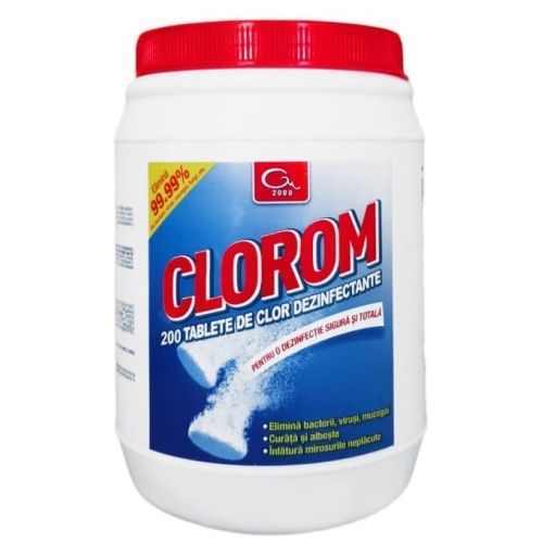 Dezinfectant tablete efervescente Virucid 200 buc, avizat Ministerul Sanatatii, Clorom Dezinfectant suprafete baie / bucatarie G&M2000 grupdzc