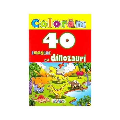 Coloram 40 de imagini cu dinozauri