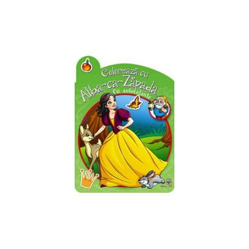 Coloreaza cu Alba ca Zapada. Carte cu autocolante