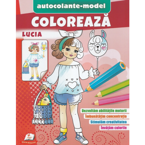 Coloreaza Lucia. Autocolante model