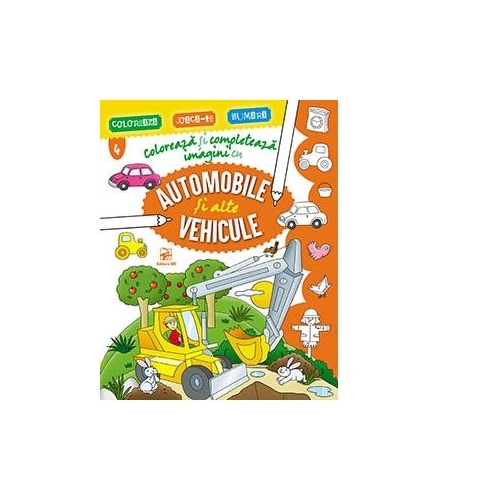 Coloreaza si completeaza imagini cu automobile si alte vehicule