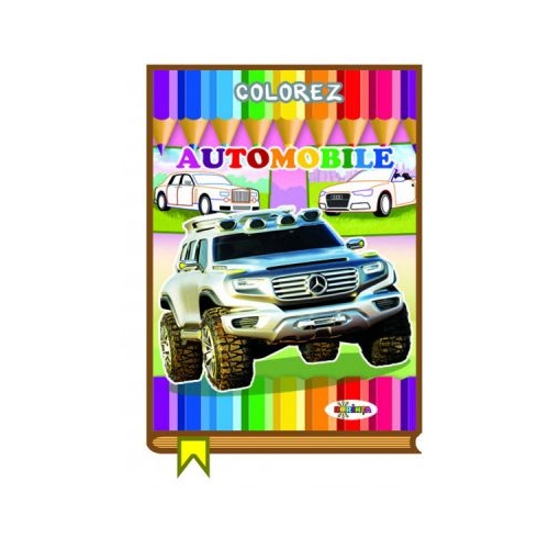 Colorez. Automobile, editura Dorinta. Carte educativa cu povesti pentru copii.