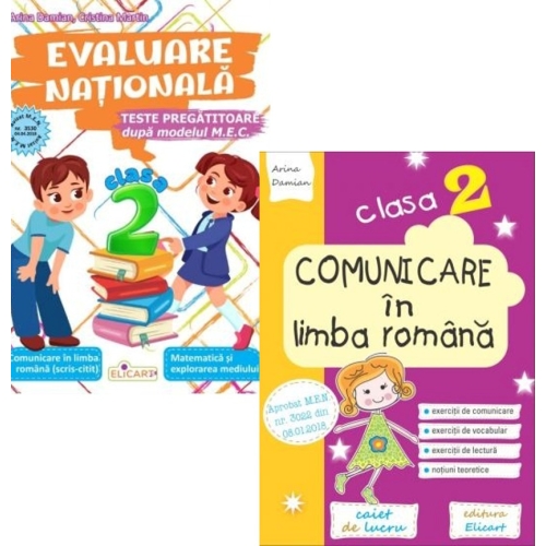 Pachet Evaluare Nationala. Comunicare in limba romana Matematica si explorarea mediului clasa a 2-a - Arina Damian