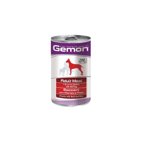 Monge Hrana Umeda Pentru Caini, Gemon Maxi Adult, Vita Si Orez, 1250 g