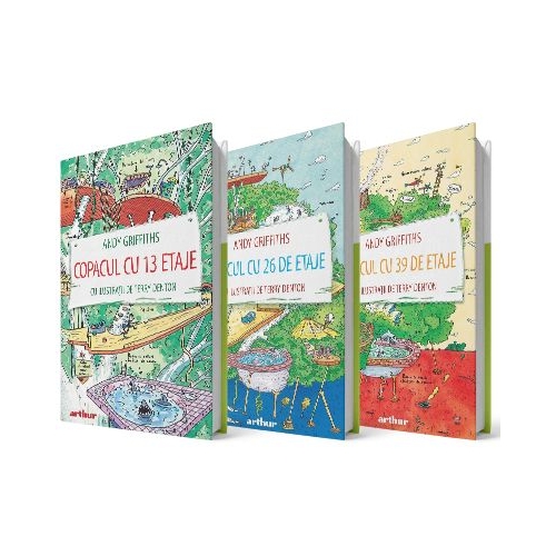 Serie de autor Andy Griffiths. Copacul cu 13, 26 si 39 de etaje (set 3 carti)