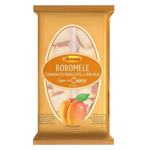 Cornulete Boromele cu Vin Alb si Gem de Caise, 300 g, Boromir