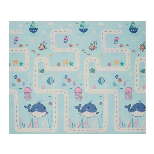 Covor de joaca pentru copii U-Grow, din spuma, pliabil, 2 fete, impermeabil, izolant, 180 x 200 x 1 cm