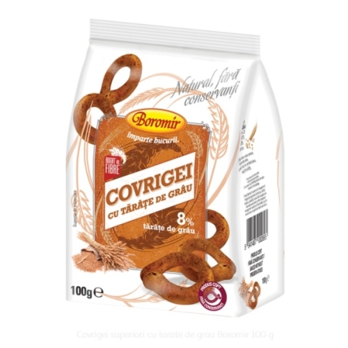 Covrigei superiori cu tarate de grau 100 g,Boromir 