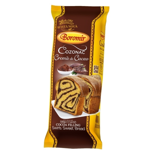 Cozonac crema de cacao, 450 g, Boromir