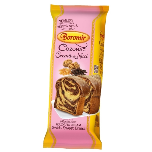 Cozonac Crema Nuci 600 g, Boromir