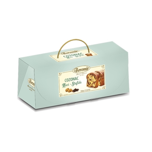 Cozonac Vintage cu nuci si stafide, 500 g, Boromir