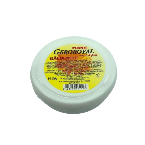 Crema de maini si fata cu galbenele, 100 g, Geroroyal