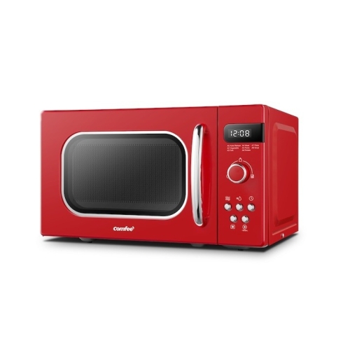 Cuptor cu microunde Comfee, 20 l, Digital, 8 programe automate, Design vintage, 800W, Rosu