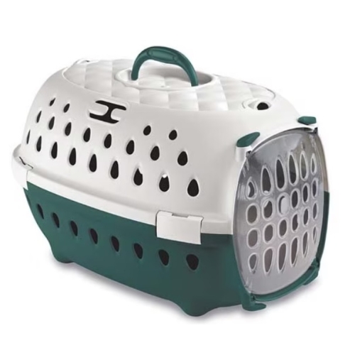 Cusca transport, Plastic, 50 x 34,5 x 32 cm, Verde-Alb, Stefanplast Gulliver Travel Chic