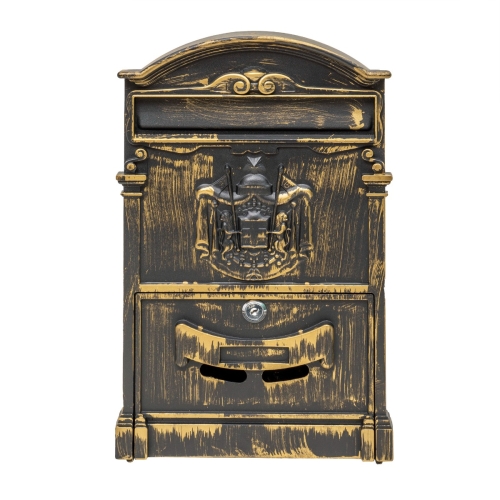 Cutie postala metalica pentru exterior, 410x260x90mm, auriu, Zilan