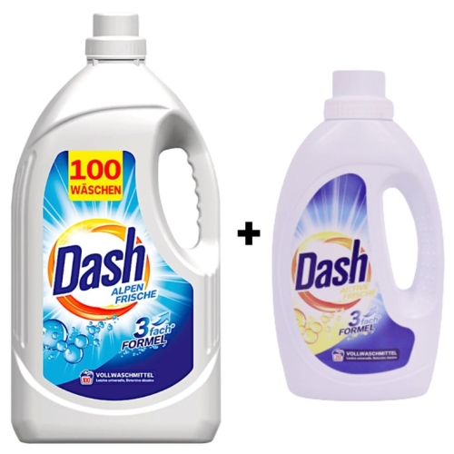 DASH DETERGENT LICHID 5L ALPEN FRISCHE+DASH DETERGENT LICHID 1.1L PACHET PROMO
